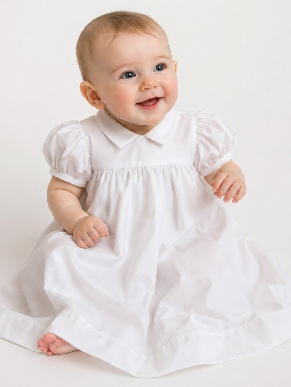 Vintage 50s 60s Handmade Christening Gown Bonnet Cotton Pintuck Heirloom 6M